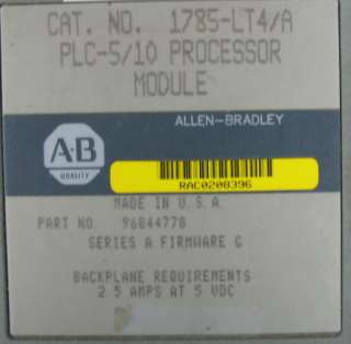 1785 LT4 Allen Bradley PLC 5/10 Processor Module  