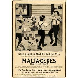  1903 Ad Kids Fighting Malta Ceres Health Food Strength 