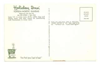 TOPEKA NORTH KS Holiday Inn Motel Vtg 1960s Postcard  