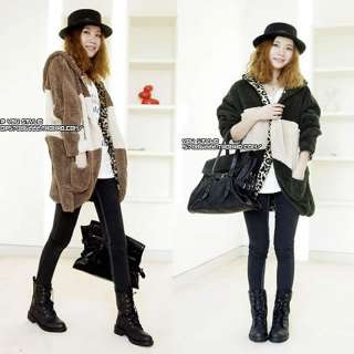 CHIC CASUAL WINTER WARM HOODED OPEN COAT 1814  