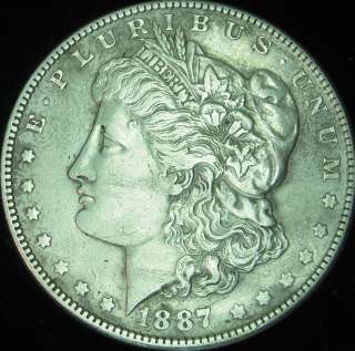 1887 P AU Morgan Dollar in Eagle Coin Holder     