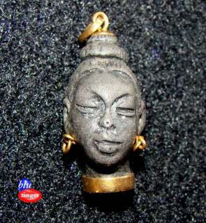 18K 750 Gold Mounted African Woman Head Sculpture Pendant Charm  