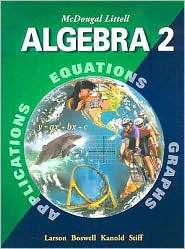 McDougal Littell High School Math Student Edition Algebra 2 2001 