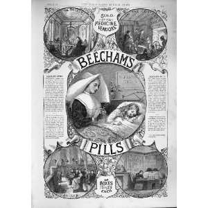  1887 ADVERTISEMENT BEECHAMS PILLS MEDICINE VENDORS