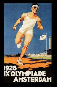 1928 Olympics Amsterdam Promo Poster, Track and Field  