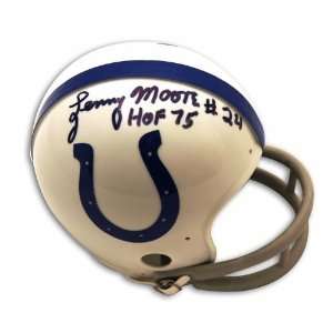 Lenny Moore Autographed Baltimore Colts Mini Helmet inscribed HOF 75