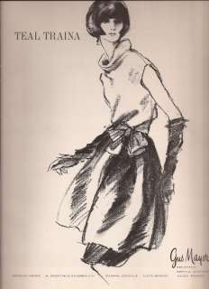 Fashion Advertisement*Illustration *Teal Traina *Gus Mayer 1964  