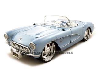 1957 CHEVROLET CORVETTE BLUE 118 DIECAST CAR PRO RODZ  