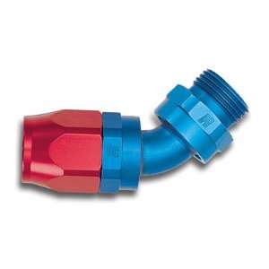   ; Radius Port; 45?,  8AN inlet,  8AN out; Blue/Red Finish Automotive