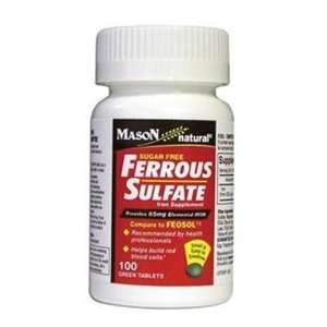 Mason Natural Ferrous Sulfate Iron Supplement Green Tablets Compare to 