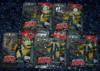 THE WALKING DEAD BY McFARLANE TOYS COMPLETE SET OF 5,HTF RICK GRIMES B 
