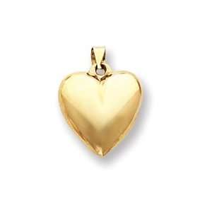   14k Puffed Heart Pendant   Measures 16.8x23.5mm   JewelryWeb Jewelry