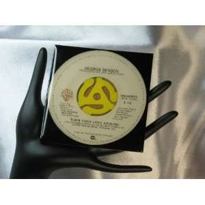 GEORGE BENSON 45 rpm Record Drink Coaster   Turn Your Love Around 