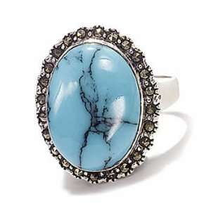  Sterling Silver Turquoise And Marcasite Ring Jewelry