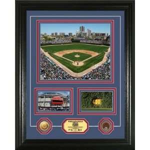 Wrigley Field 24KT Gold and Infield Dirt Coin Marquee Photo Mint