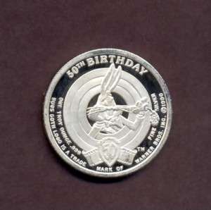Bugs Bunny 50th Birthday 1oz silver art round .999 fine bullion  