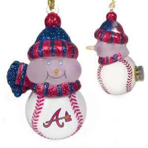 BSS   Atlanta Braves MLB All Star Light Up Acrylic Snowman Ornament (3 