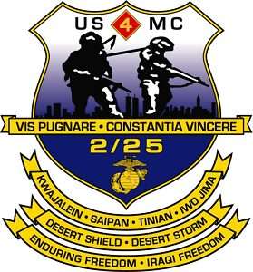 US 2nd Battalion 25th Marine Regiment USMC Decal 3.5  