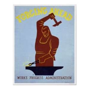  Blacksmith Forging 1940 WPA Poster