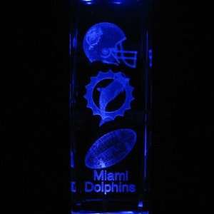  Laser Engraved 3D Art (NFL) Football Miami Dolphins Block 