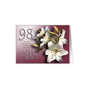  Happy 98th Birthday   White Lilies Card Toys & Games