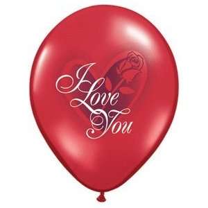   Love You with a Red Rose 11 Latex Balloons