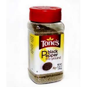 Tones Fine Ground Black Pepper 5.25oz. Grocery & Gourmet Food
