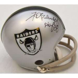  Fred Biletnikoff Signed Throwback Mini Helmet w/ HOF 88 