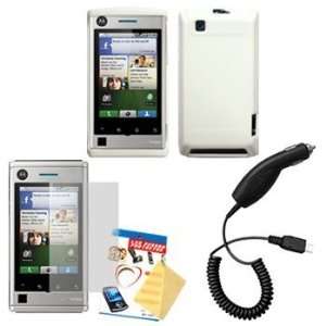  Cover, LCD Screen Guard / Protector & Car Charger for Motorola Devour