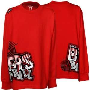   Blazers Youth Red Scrabble Long Sleeve T shirt