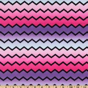  44 Wide Baby Geniuses Grow Up Zig Zag Pink/Purple Fabric 