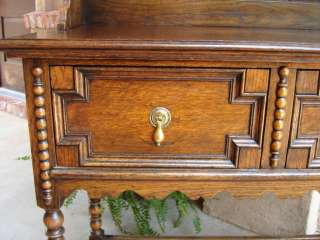 Antique English Tiger Oak Welsh Dresser Hutch Sideboard Buffet Plate 