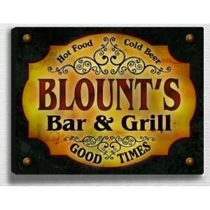  Blounts Bar & Grill 14 x 11 Collectible Stretched 