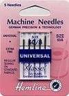 Hemline Klasse Universal Sewing Machine Needles 60/08 Extra Fiine 