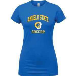 Angelo State Rams Royal Blue Womens Soccer Arch T Shirt 