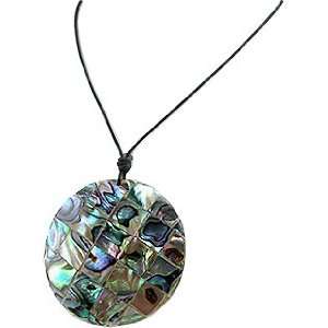    Abalone Necklace/Pendant in Free Black Cord   Gems Couture Jewelry
