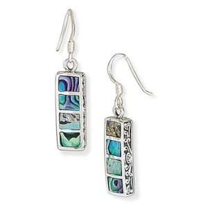  CleverSilvers Inlay Abalone Shell French Wire Earrings 