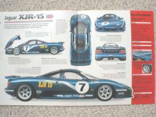 1991 JAGUAR XJR 15/XJR15 Racing SPEC SHEET/Brochure  