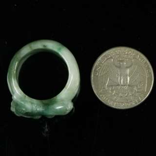 Pi Xiu Mythical Hybrid Imperial Green Ring Handmade 100% Natural A 