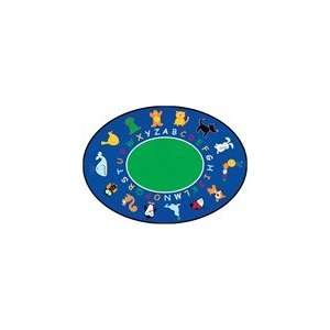  Learning Carpet CPR404   ABC Animals Educational Rug Oval 