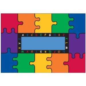 Learning Carpets ABC Puzzle Rainbow Rectangle Cut Pile Rug, 8 ft. 3 in 