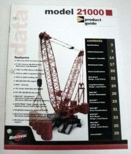 Manitowoc 2001 2100 Crane Sales Brochure  