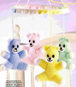 21B CROCHET PATTERN FOR Crib Mobile Tiny Teddy Bears EASY  