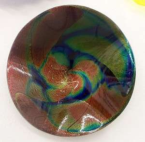 HAND BLOWN GLASS ART WALL PLATTER DICHROIC GLASS #2296 ONEIL  