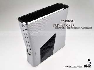 Black Carbon Fiber Sticker Faceplate For Xbox 360 Slim  