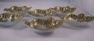 Scarce Nippon Heavily Beaded Jeweled Salt Dish with Gold Trim Maple 