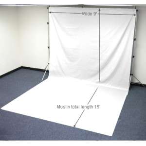 x15 Solid White Cotton Muslin Seamless Photo Video Studio Backdrop 