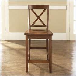 Crosley Furniture Counter Height X Back Cherry Finish Bar stool  