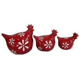  DECO CHICKEN WHT RED LARGE