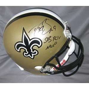  Drew Brees Signed Saints Full Size Replica Helmet   SB MVP 